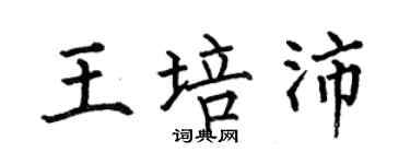 何伯昌王培沛楷書個性簽名怎么寫