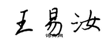 王正良王易汝行書個性簽名怎么寫