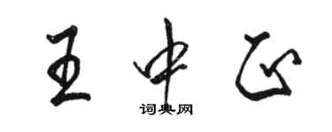 駱恆光王中正行書個性簽名怎么寫