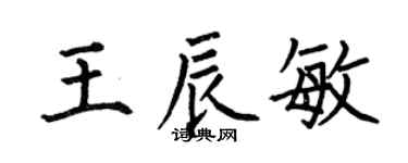 何伯昌王辰敏楷書個性簽名怎么寫
