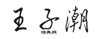 駱恆光王子潮行書個性簽名怎么寫