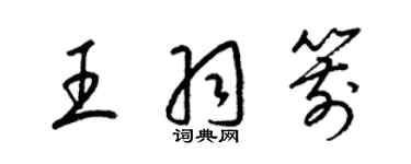 梁錦英王羽箭草書個性簽名怎么寫