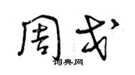 曾慶福周戈草書個性簽名怎么寫