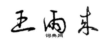 曾慶福王雨來草書個性簽名怎么寫