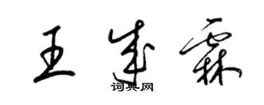 梁錦英王成霖草書個性簽名怎么寫