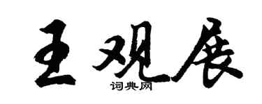 胡問遂王觀展行書個性簽名怎么寫