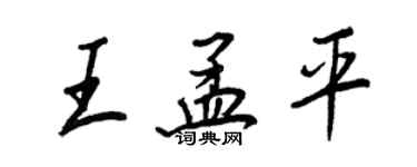王正良王孟平行書個性簽名怎么寫