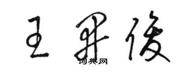 駱恆光王開俊草書個性簽名怎么寫