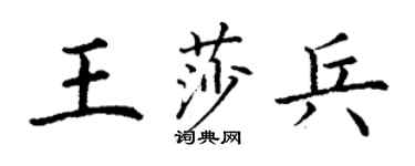 丁謙王莎兵楷書個性簽名怎么寫