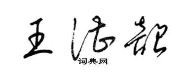 梁錦英王湛韶草書個性簽名怎么寫