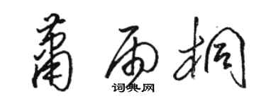 駱恆光蕭雨桐草書個性簽名怎么寫
