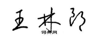 梁錦英王林朗草書個性簽名怎么寫