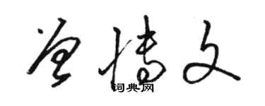 駱恆光曾博文草書個性簽名怎么寫