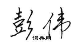 駱恆光彭偉行書個性簽名怎么寫