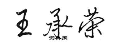 駱恆光王承榮行書個性簽名怎么寫