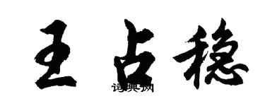 胡問遂王占穩行書個性簽名怎么寫