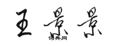 駱恆光王景景行書個性簽名怎么寫