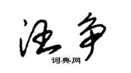 朱錫榮汪爭草書個性簽名怎么寫