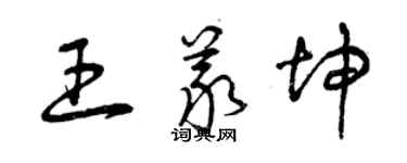 曾慶福王義坤草書個性簽名怎么寫