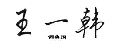 駱恆光王一韓行書個性簽名怎么寫