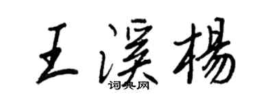 王正良王溪楊行書個性簽名怎么寫