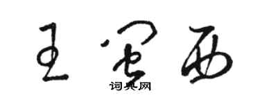 駱恆光王閩西草書個性簽名怎么寫