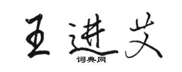 駱恆光王進艾行書個性簽名怎么寫