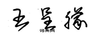 朱錫榮王呈朦草書個性簽名怎么寫