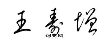 梁錦英王壽增草書個性簽名怎么寫