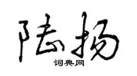 曾慶福陸揚行書個性簽名怎么寫