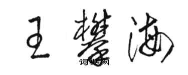 駱恆光王攀海草書個性簽名怎么寫