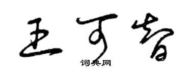 曾慶福王可智草書個性簽名怎么寫
