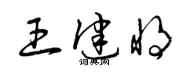 曾慶福王健將草書個性簽名怎么寫