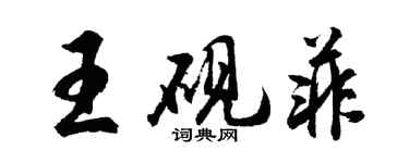 胡問遂王硯菲行書個性簽名怎么寫