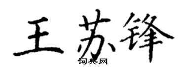 丁謙王蘇鋒楷書個性簽名怎么寫