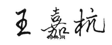 駱恆光王嘉杭行書個性簽名怎么寫