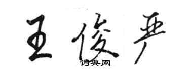 駱恆光王俊嚴行書個性簽名怎么寫