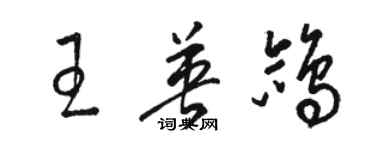 駱恆光王英鴿草書個性簽名怎么寫