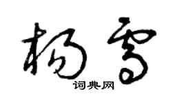 曾慶福楊雪草書個性簽名怎么寫