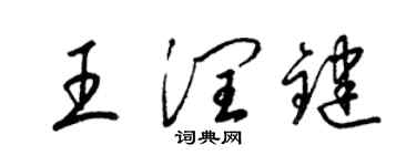 梁錦英王潤鍵草書個性簽名怎么寫