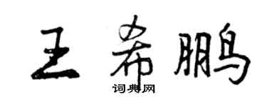 曾慶福王希鵬行書個性簽名怎么寫