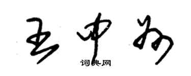 朱錫榮王中州草書個性簽名怎么寫