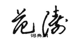 駱恆光范濤草書個性簽名怎么寫