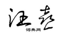 曾慶福汪喜草書個性簽名怎么寫