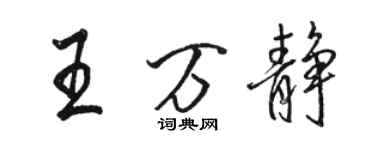 駱恆光王萬靜行書個性簽名怎么寫