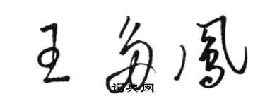 駱恆光王多鳳草書個性簽名怎么寫