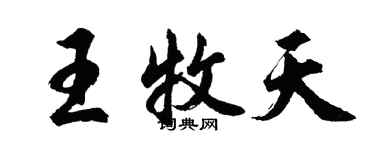 胡問遂王牧天行書個性簽名怎么寫