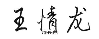 駱恆光王情龍行書個性簽名怎么寫