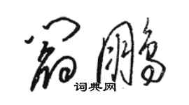 駱恆光閻鵬草書個性簽名怎么寫