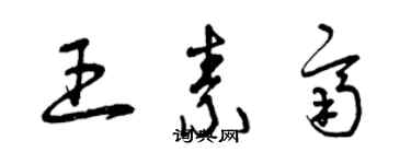 曾慶福王素齊草書個性簽名怎么寫